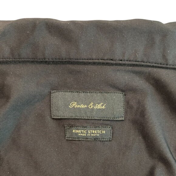 Porter & Ash Black Kinetic Stretch Button Up Shirt Men’s XL - Picture 3 of 5